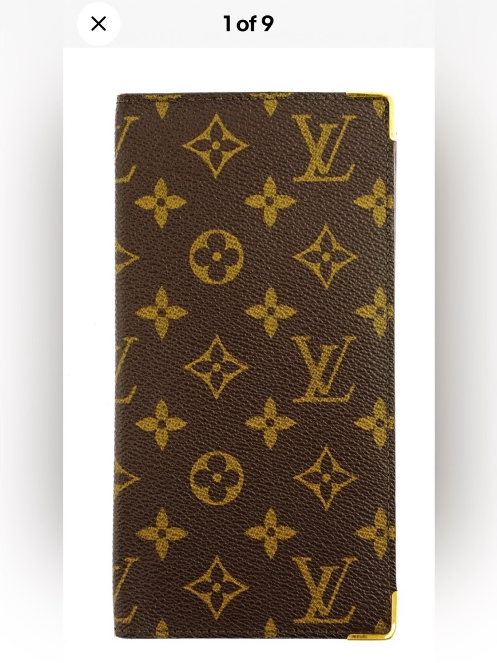 Authentic Vintage 1980s LOUIS VUITTON LV Monogram Leather Long Bifold Wallet